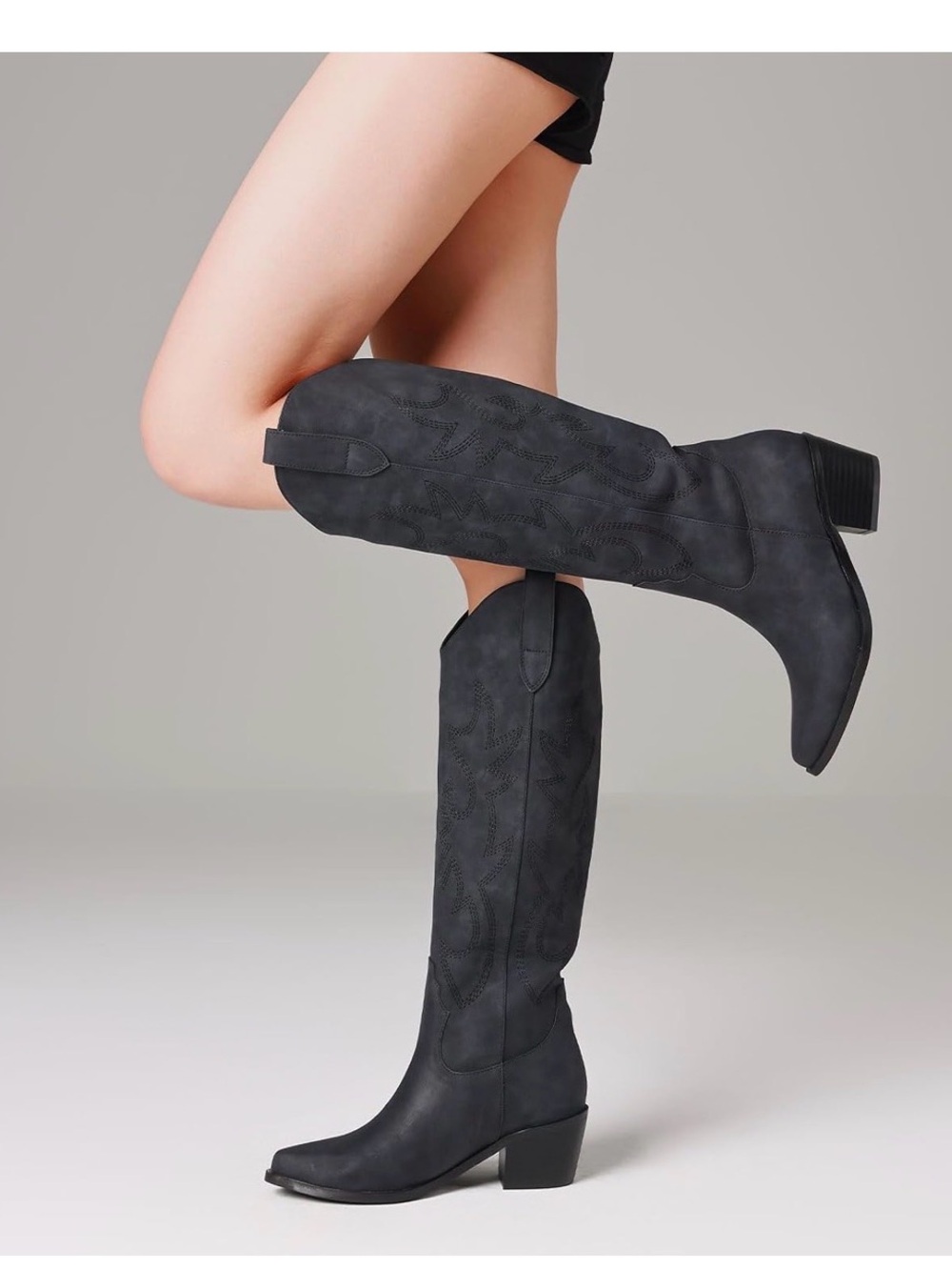 Sculpted Over-the-Knee Boots in Black